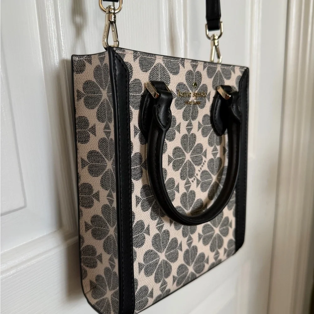 kate spade Black and Cream Floral Crossbody Tote - Picture 3 of 7